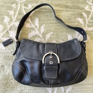 Coach all leather, black shoulder bag. Like new!